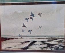 2 Vintage Framed Matthew Hillier Duck Prints