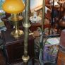 antique brass oil lamp stand Image 3