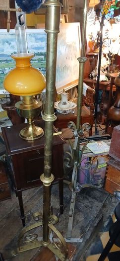 antique brass oil lamp stand
