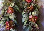 Hanging garland pair green pink purple