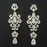 Vintage Style Crystal Dangle Silver Earrings Image 2