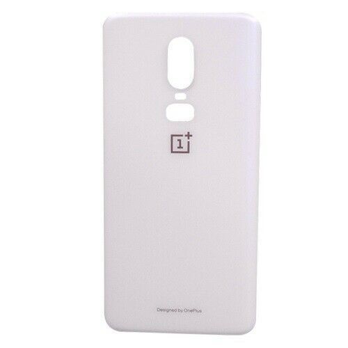 For OnePlus 6 1+6  Rear Battery Cover Back Glass Panel White & Adhesive - FHTOP6BCW