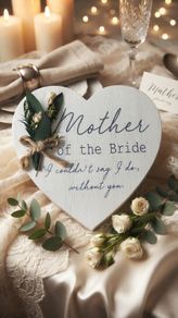 "Mother of the Bride - I couldn't say I do, without you." Heart Plaque