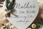 "Mother of the Bride - I couldn't say I do, without you." Heart Plaque