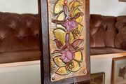 Retro Celtic Art Copper Wall Plaque Eddie O'Neill Handwrought Mural Fuchsia Flower