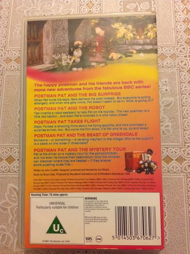 Postman Pat: Big Surprise.  Vhs Video