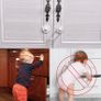 8 Pcs Transparent Child Safety Cupboard Door Lock, Adjustable Baby Safety Strap Locks with Premium Adhesive No Drilling, Proofing Cabinet Locks for Cabinets, Drawer, Closet, Fridge (8 Pieces) Image 4