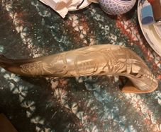Craved high detail animal horn free postage