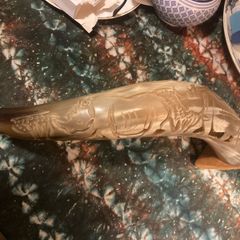 Craved high detail animal horn free postage