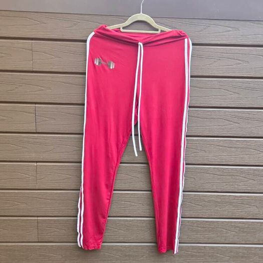 Slim Fit cottonTrack Pants with White Side Stripes, size L