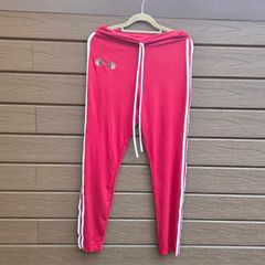 Slim Fit cottonTrack Pants with White Side Stripes, size L