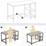 Desk, Computer Desk, PC Table, Office Desk, with 2 Shelves on Right or Left Side for Office, Living Room, Steel Frame, Industrial Design, Greige-Black Image 2