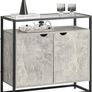 Console table with glass top and doors Sideboard Cabinet Image 2