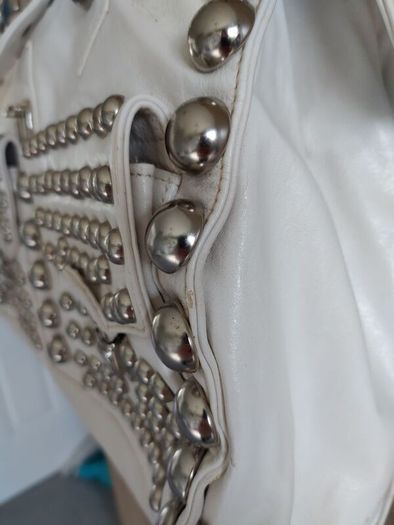 white big bag with studs