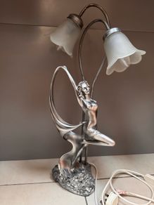 Elegant 26 inch Art Deco Style Table Lamp Sculptural Lady Design