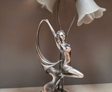 Elegant 26 inch Art Deco Style Table Lamp Sculptural Lady Design