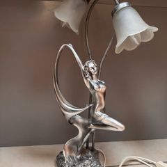Elegant 26 inch Art Deco Style Table Lamp Sculptural Lady Design
