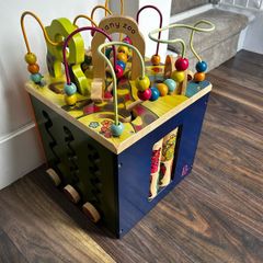 zany zoo activity wooden cube