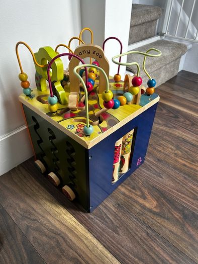 zany zoo activity wooden cube