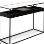 Walnut wood & glass console / hall stand excellent condition Image 2