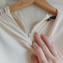 Unworn- Cream short gathered dress ZARA-Ruched Sleeveless, body con, Bodycon Image 3