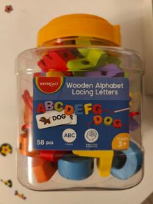 Wooden Alphabet lacing letters toys
