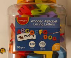 Wooden Alphabet lacing letters toys