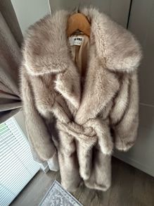 4th & Reckless Schiffer Belted Faux Fur Long Coat