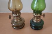 2 x vintage mini kerosene lamps