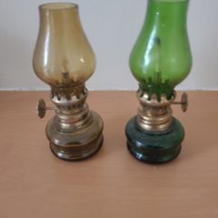 2 x vintage mini kerosene lamps