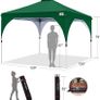 3x3M Pop Up Gazebo Commercial Gazebo With Upgrade Roller Bag, 4 Weight Bags, Stakes and Ropes (Forest Green) Image 3