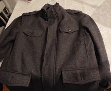 Mens wool mix jacket,FandF, very little wear in absolutely perfect condition, it's a size small, so probably a size 38, charcoal colour.
