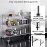 Kitchen Utility Cart 3 Tier Heavy Duty Adjustable Wire Storage Rack Image 4