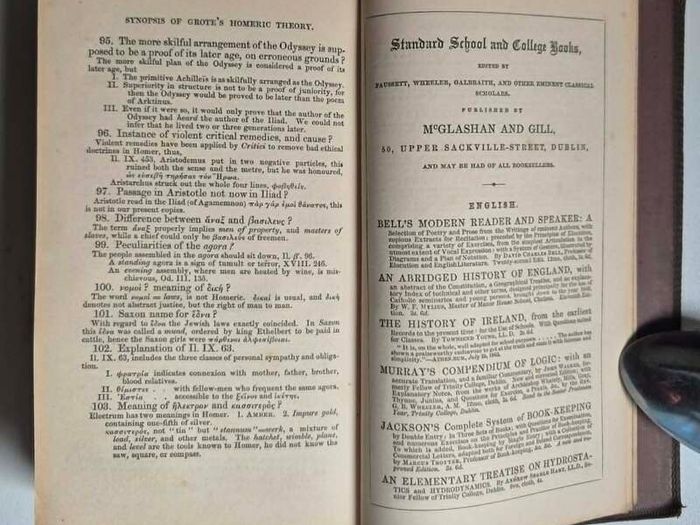 The Iliad of Homer, Books One to Eight.1863. McGlashan & Gill Dublin.