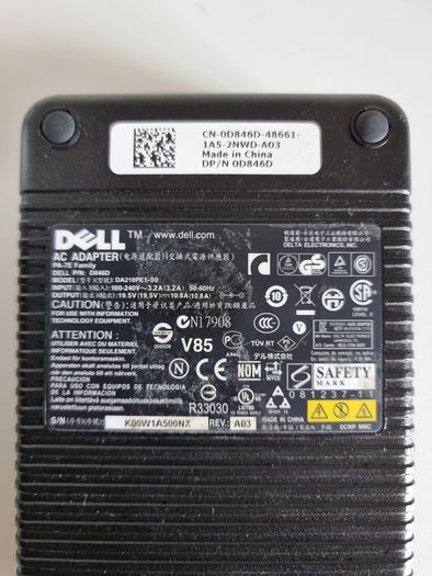 Dell 210w AC Adapter Laptop Charger