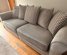 Grey 4 seater sofa & armchair