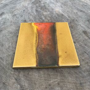 Unique art pottery tile coaster