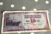 Old 1978 Yugoslavia Banknote- 20 Dinara
