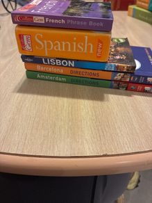 travel books & Spanish dictionary