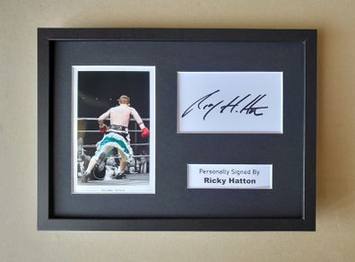 RICKY HATTON framed autograph Boxing Legend