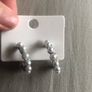 silver colour Earrings with pearl detail Image 2