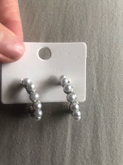 silver colour Earrings with pearl detail