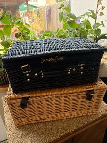 x2 wicker picnic hamper baskets