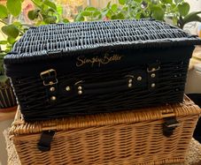 x2 wicker picnic hamper baskets