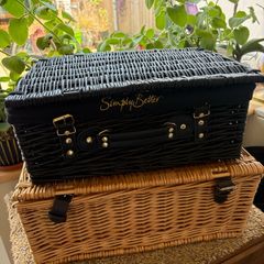 x2 wicker picnic hamper baskets