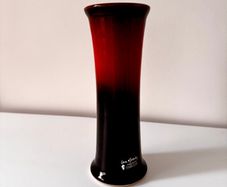 Colourful Louis Mulcahy Vase in red / brown-black Colour way