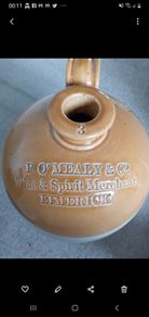 3 gallon stoneware jar  P OMealy and Co Limerick