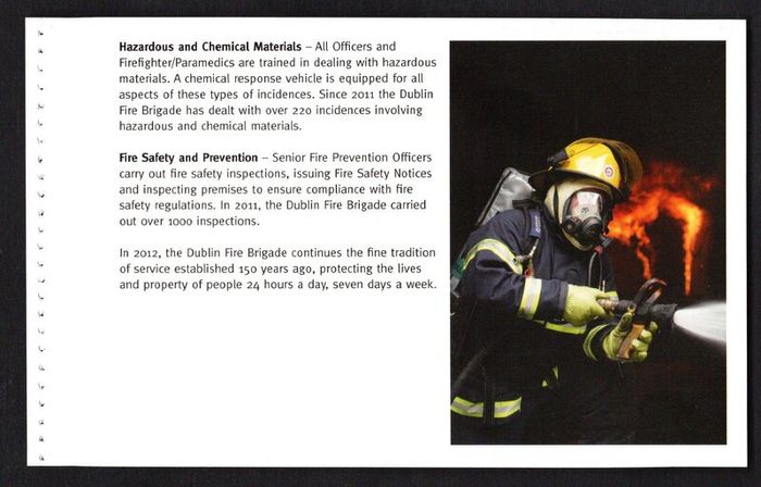 2012 Ireland 150th Anniversary of the Dublin Fire Brigade (DFB) Commemorative Stamp Booklet Mint Never Hinged (MNH)