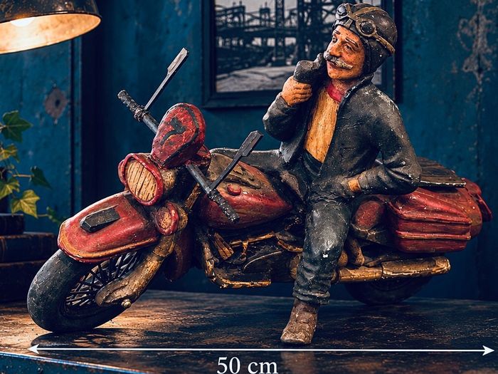 Large Vintage Resin Motorcycle Sculpture