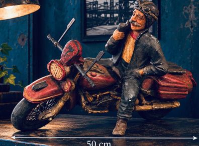 Large Vintage Resin Motorcycle Sculpture